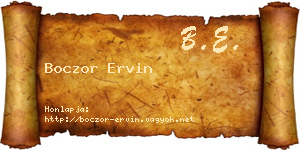 Boczor Ervin névjegykártya
